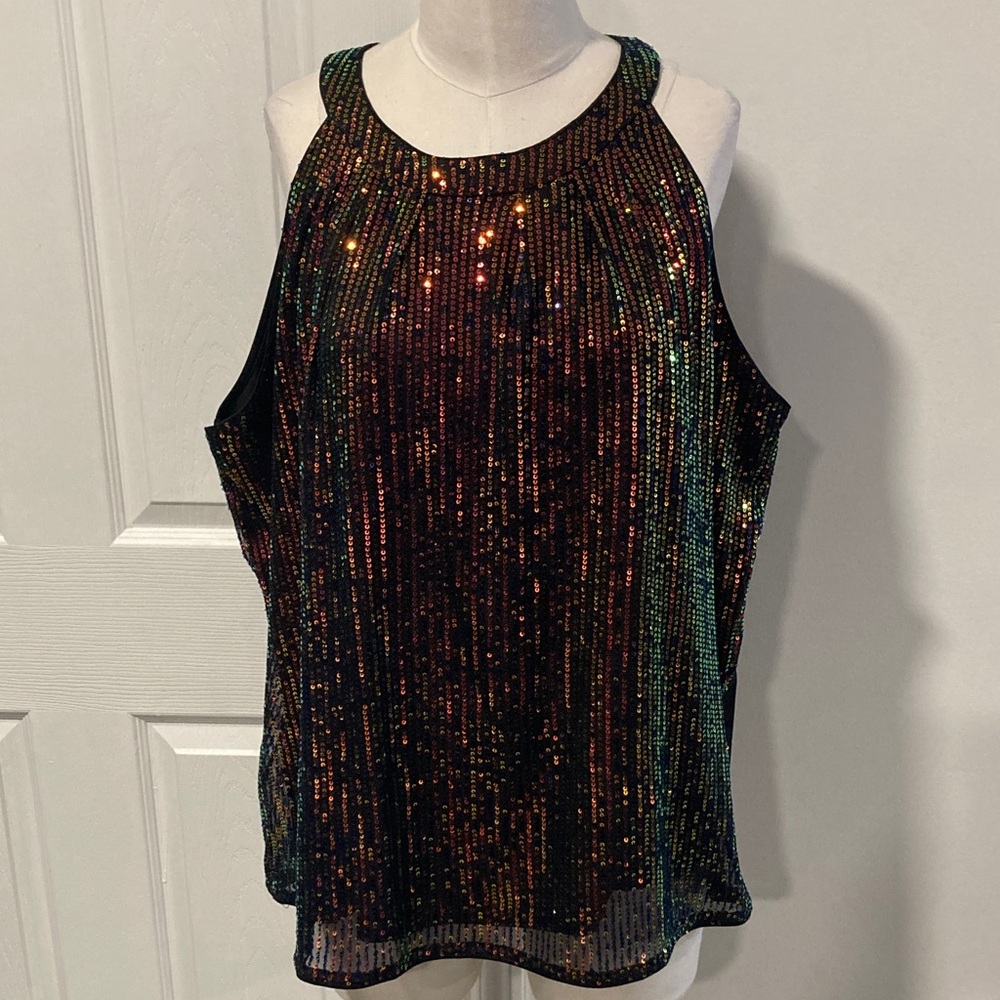 Grace Karin sequined halter neck top 2XL